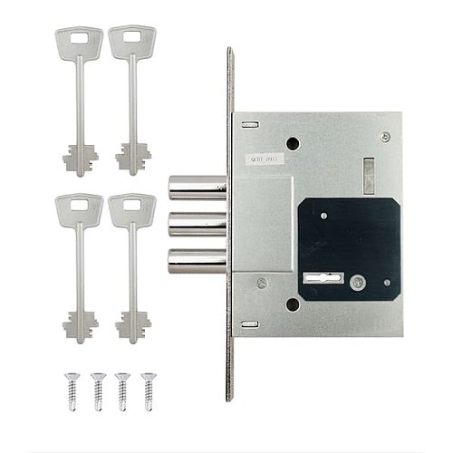 Механізм замка MUL-T-LOCK 257 (BS60мм) хром полірований без зв.планки - Фото №5