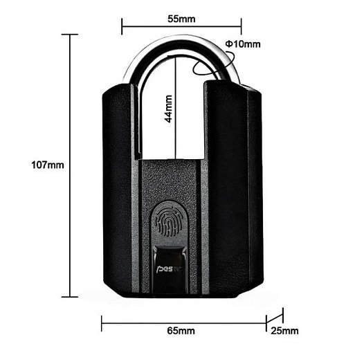 Розумний замок PES Titan Bluetooth навісний чорний - Фото №10