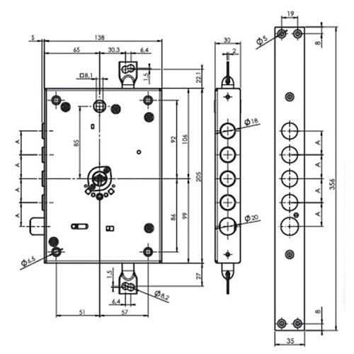 Механізм замка MUL-T-LOCK Omega OFMPB10328L VIP/3in1 (BS65*85мм) хром полірований без зв.планки - Фото №9