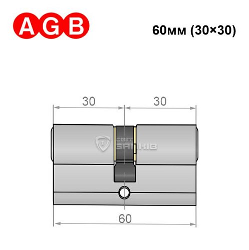 Циліндр AGB MOD 600 60 (30*30) хром матовий - Фото №5