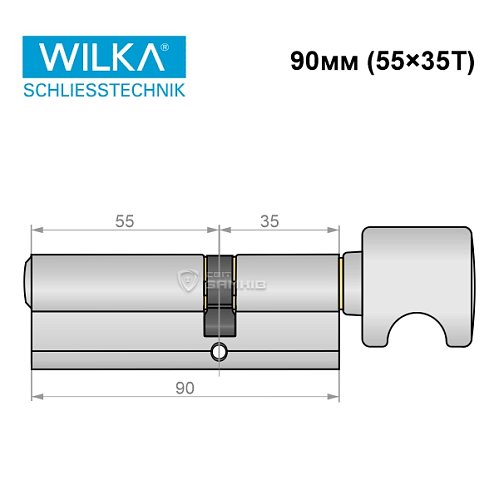 Циліндр WILKA 1405 A 90T (55*35T) нікель - Фото №8