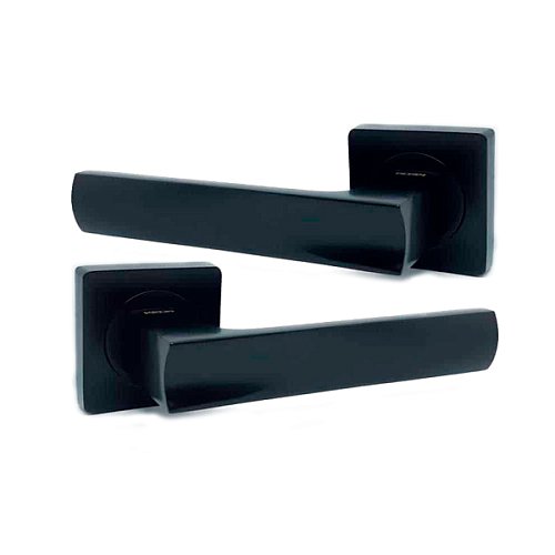 Ручки на розеті KEDR R06.144-AL Black mat чорний матовий - Фото №1