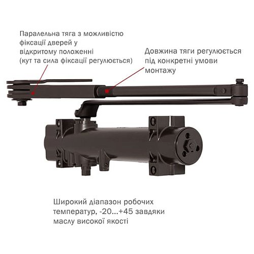 Дотягувач RYOBI DS-4550P BC/DA PRL HO з фіксацією до 200кг Коричневий - Фото №5