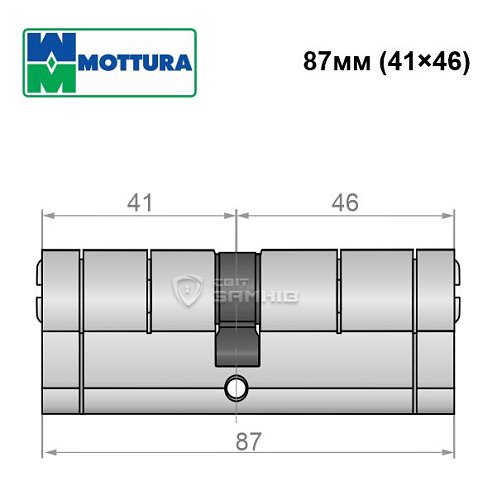 Циліндр MOTTURA Champions Pro 87 (41*46) матовий хром - Фото №7