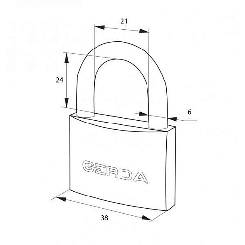 Замок навісний GERDA KZZS 40 (3 ключа) - Фото №4