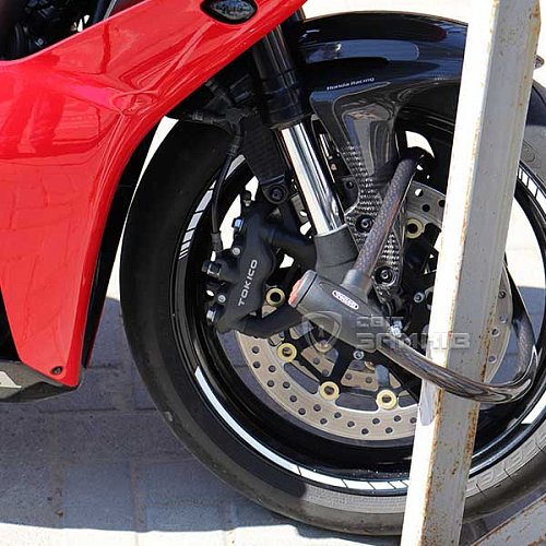 Замок для велосипеда TOKOZ Moto Black з тросом 100см 2 ключа - Фото №7