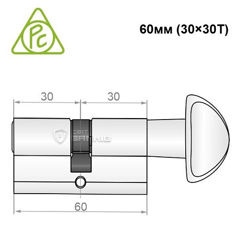 Циліндр CORTELLEZZI PRIMO 117F 60T (30*30T) білий - Фото №6
