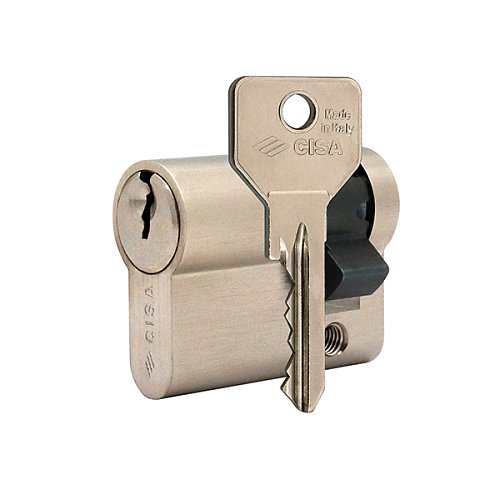 Циліндр половинка CISA C2000 40 (30*10) нікель матовий 3 ключі - Фото №1