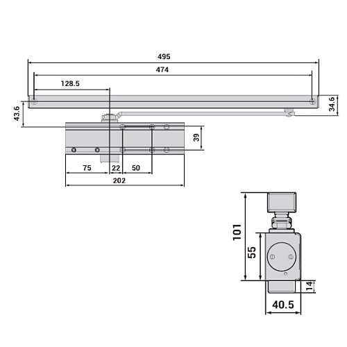 Дотягувач CISA C2011.03.0.88 Professional Plus2 SLD HO з фіксацією до 60 кг коричневий - Фото №9