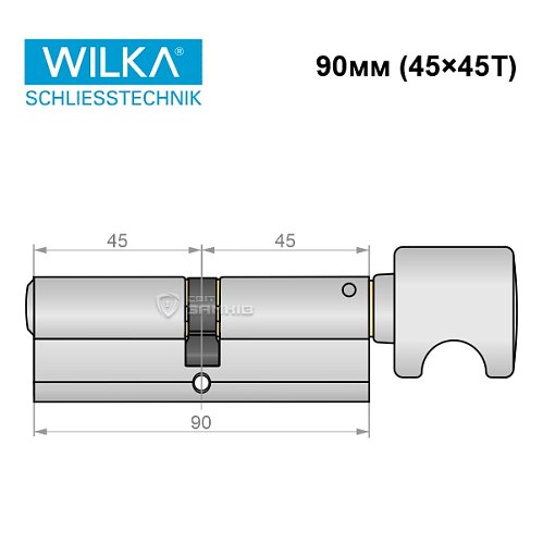 Циліндр WILKA 1405 C Premium 130 90T (45*45T) нікель - Фото №8