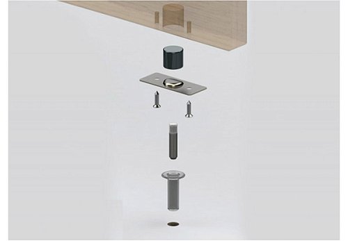 Стопор дверний прихований FANTOM PREMIUM магнітний чорний - Фото №6