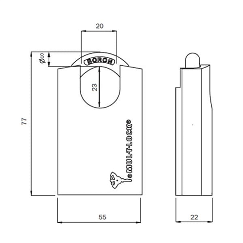 Замок навісний MUL-T-LOCK G55P 7x7 (2 ключа)(н) - Фото №11