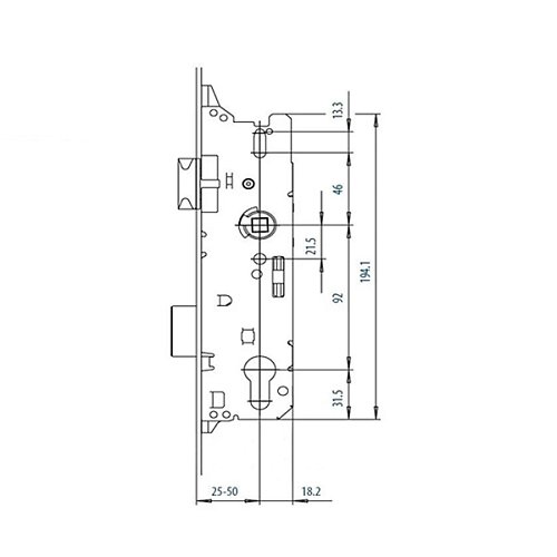 Механізм замка FUHR 856 заскочка 25*92 мм рейка 2170 мм - Фото №6