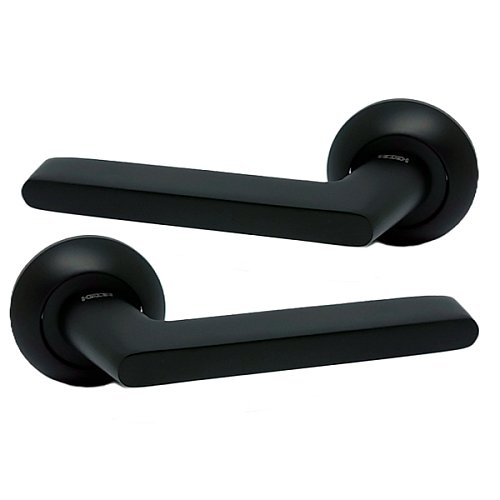 Ручки на розеті KEDR R07.927-AL Black mat чорний матовий - Фото №1