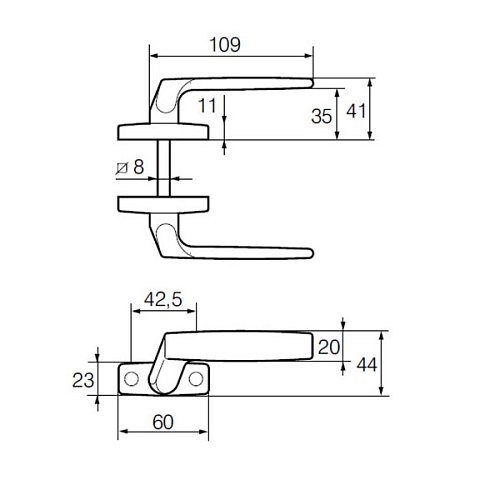 Ручка віконна ABLOY DH83 латунь матова - Фото №2
