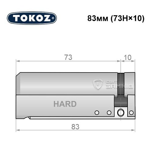 Циліндр половинка TOKOZ Pro400 83 (73H*10) (H - гартована сторона) нікель матовий - Фото №8