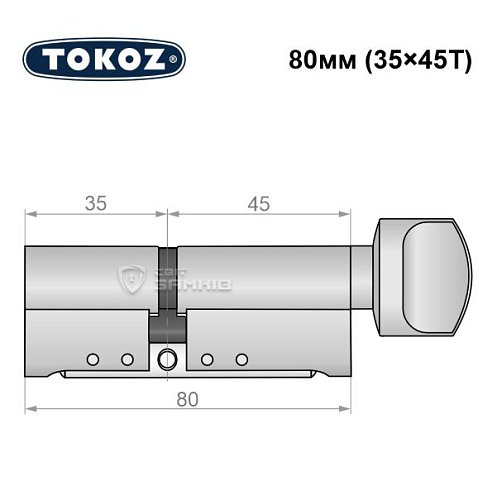Циліндр TOKOZ Pro300 80T (35*45T) нікель матовий - Фото №8