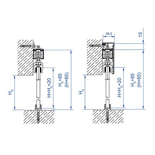 Розсувна система VALCOMP Herkules Glass HG01 довжина 2 м на 2 полотна вагою до 100 кг 8-12 мм - Фото №17