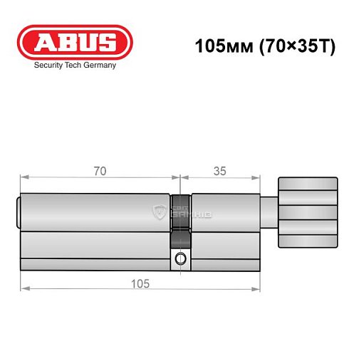 Циліндр ABUS Integral MX (модульний) 105T (70*35T) нікель - Фото №7