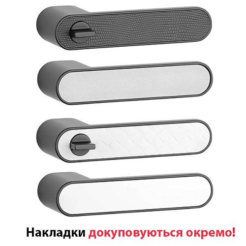 Ручки на розеті APRILE Guava RTH (під вставку) з воротком чорний матовий ліві - Фото №4