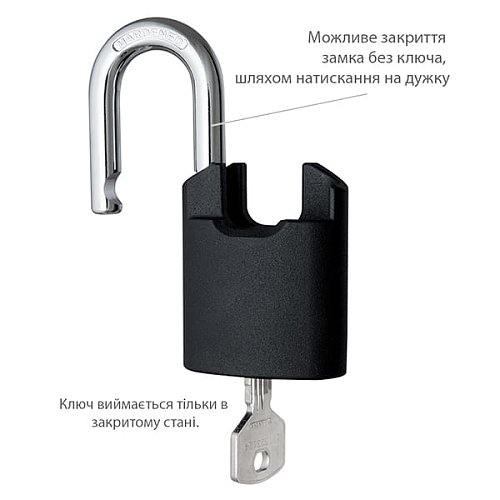 Замок навісний TOKOZ PLUTO G50 GUARD LONG (3 ключа) - Фото №2