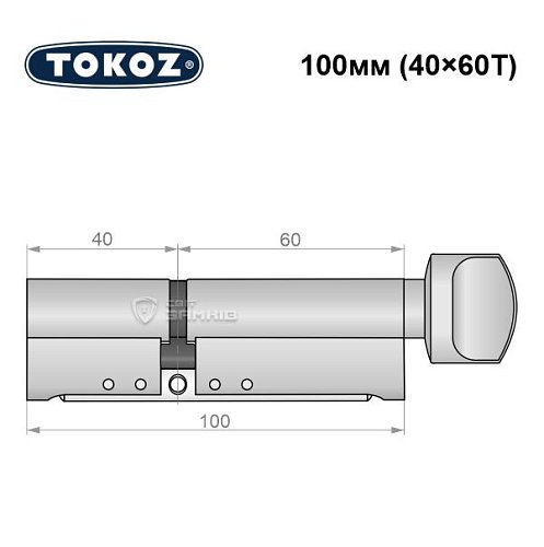 Циліндр TOKOZ Pro300 100T (40*60T) нікель матовий - Фото №8