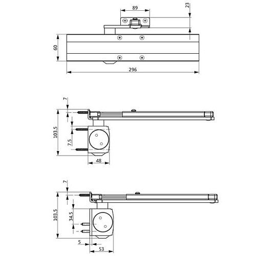 Дотягувач GU ОТS 536 STD HO з фіксацією до 150кг Сірий - Фото №2