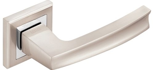 Ручки на розеті MVM/Linde A-1355 (T7-E8) SN/CP матовий нікель/полірований хром - Фото №2