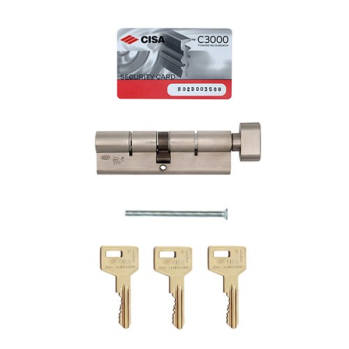 Циліндр CISA C3000 80T (35*45T) нікель матовий 3 ключі - Фото №10