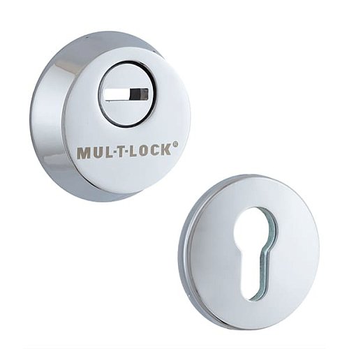 Механізм замка MUL-T-LOCK 415G Двосистемний (BS63*85мм) хром поліров. комплект + 2 протектора хром - Фото №8