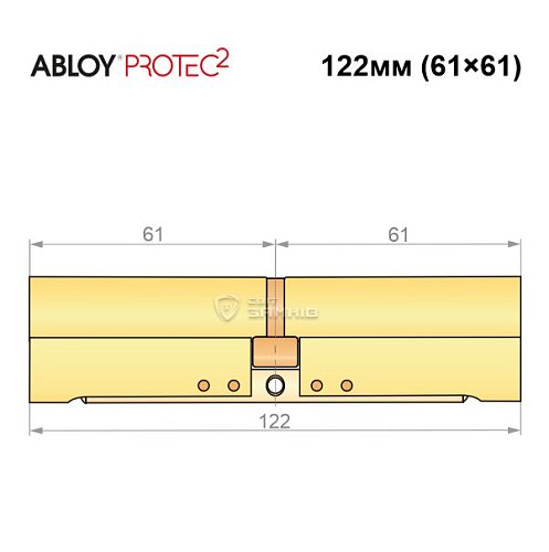 Циліндр ABLOY Protec2 122 (61*61) латунь полірована - Фото №8