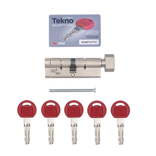 Циліндр CISA Astral Tekno PRO 95T (45*50T) нікель матовий 5 ключів - Фото №10