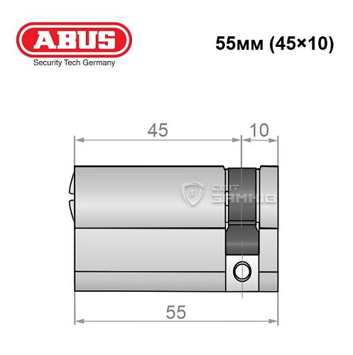 Циліндр половинка ABUS Bravus 3500 MX Magnet (модульний) 55 (45*10) нікель сатин 3 ключа - Фото №9