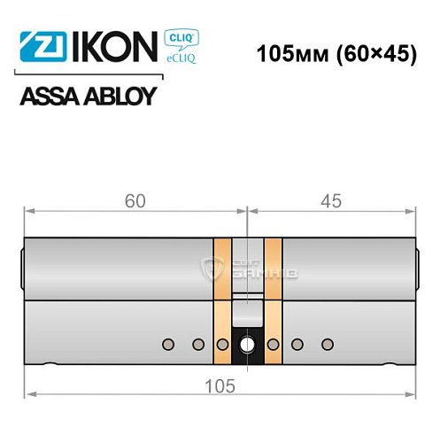 Циліндр IKON e-CLIQ 105 (60i*45) нікель сатин - Фото №4