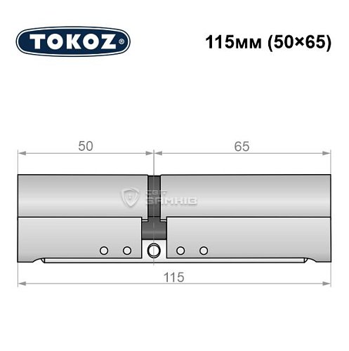 Циліндр TOKOZ Pro300 115 (50*65) нікель матовий - Фото №8
