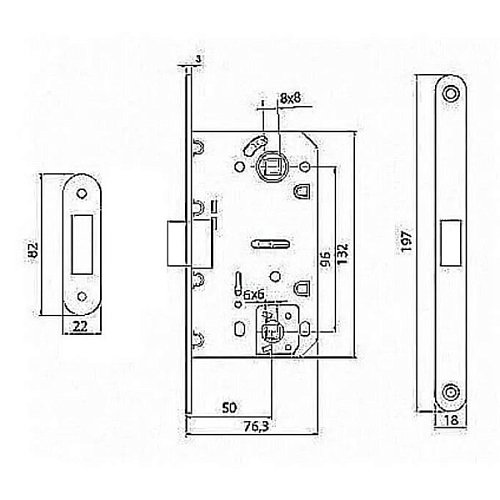 Механізм замка MVM MG-2056 WC (BS50*96мм) магнітний SN матовий нікель - Фото №3