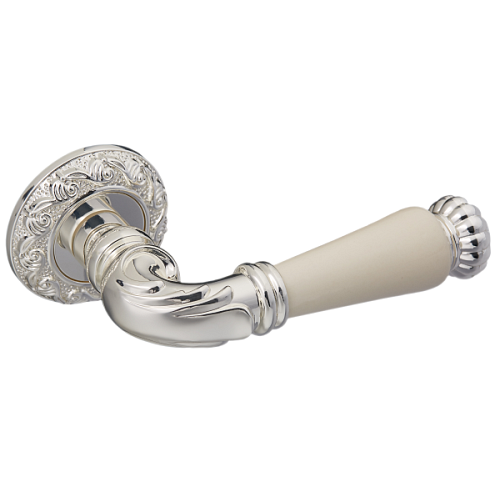 Ручки на розеті GAVROCHE Neodium Nd-Z20 BS/B яскраве срібло/бежевий - Фото №4