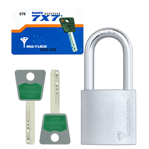 Замок навісний MUL-T-LOCK G55 7x7 довга дужка (2 ключа) - Фото №6