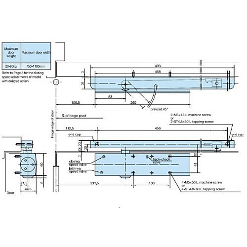 Дотягувач RYOBI D-3200T BC SLD HO з фіксацією до 80кг Сірий - Фото №11