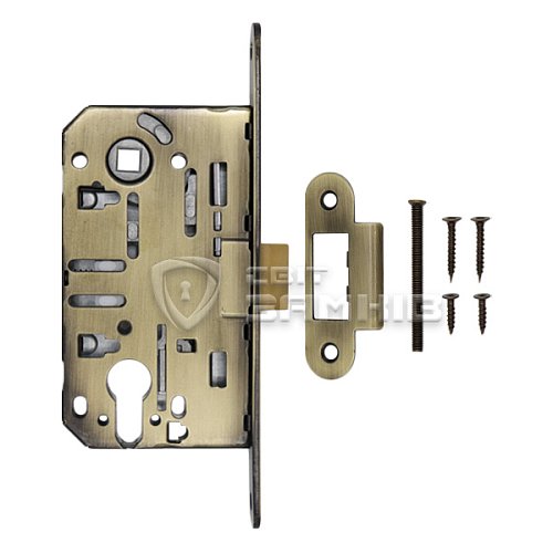 Механізм замка GAVROCHE GR85-K PZ (BS50*85мм) пласт.язичок AB бронза - Фото №4