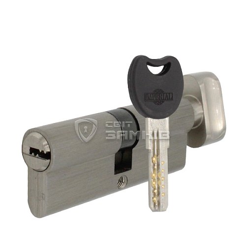 Циліндр IMPERIAL латунь 90T (35*55T) нікель сатин - Фото №1