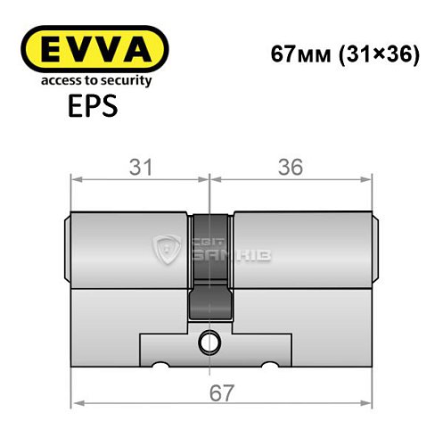 Циліндр EVVA EPS 67 (31*36) нікель сатин - Фото №4