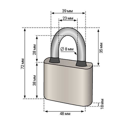 Замок навісний KEDR Bravo Rounded (50 мм, 4 ключа) - Фото №6