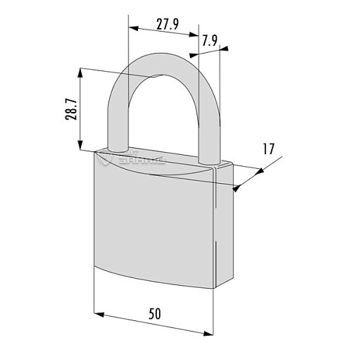 Замок навісний CISA LL POP 21010.50 (50 мм, 2 ключа) - Фото №8