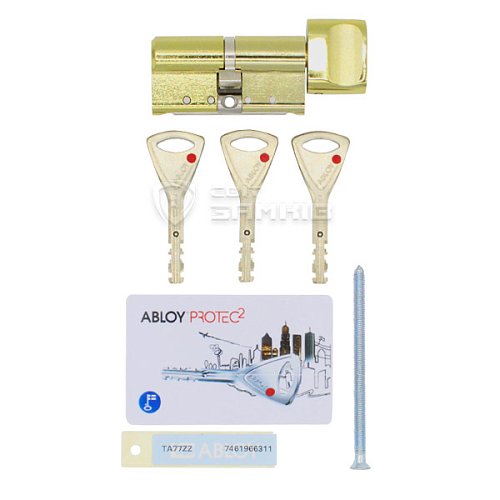 Циліндр ABLOY Protec2 98T (57H*41T) (H - гартована сторона) латунь полірована - Фото №4