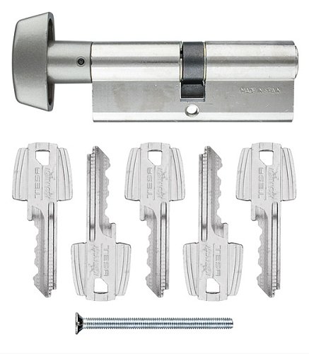 Циліндр TESA TE5 70T (35*35T) нікель сатин 5 ключів - Фото №4