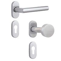 Ручки на розеті з накладками на серцевину ROSTEX Vigo-Tablet ES32 нержавіюча сталь матова