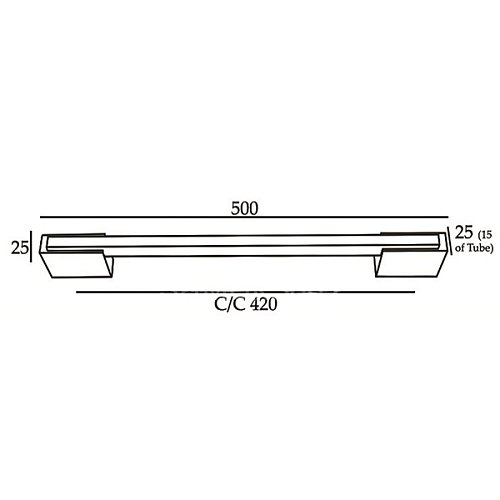 Ручка скоба ORO/ORO SS 8012 50cm/42cm (половинка) SS/CP нержавіюча сталь/хром  - Фото №3