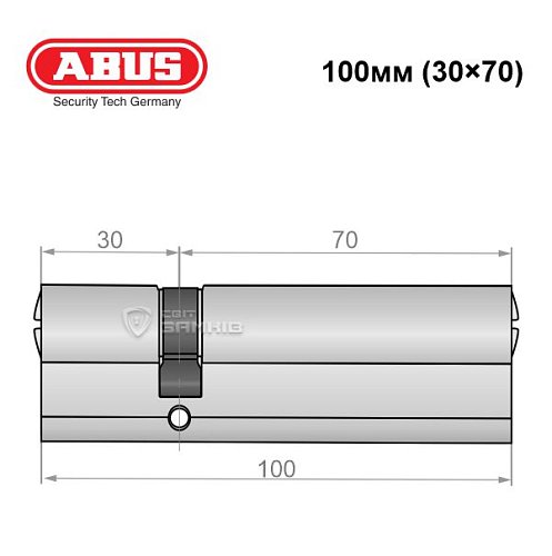 Циліндр ABUS X12R 100 (30*70) нікель сатин - Фото №5
