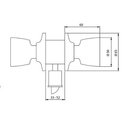 Ручки-заскочка TESA TULIP 3500U0 (BS60/70мм) хром полірований - Фото №2